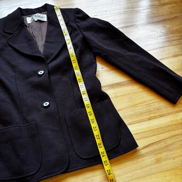 Chloé Women’s Wool Blazer Jacket – Size 40 – Dark Brown - Picture 3 of 11